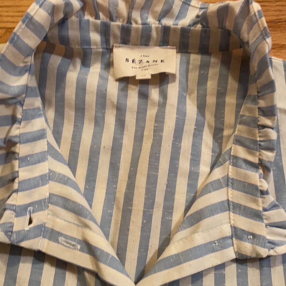 Sezane Blue Striped Sleeveless Top - Picture 3 of 8